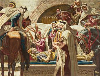 DEAN CORNWELL (1892-1960) The Arabian Horsemen at Herods Bier.  (AMERICA ART)